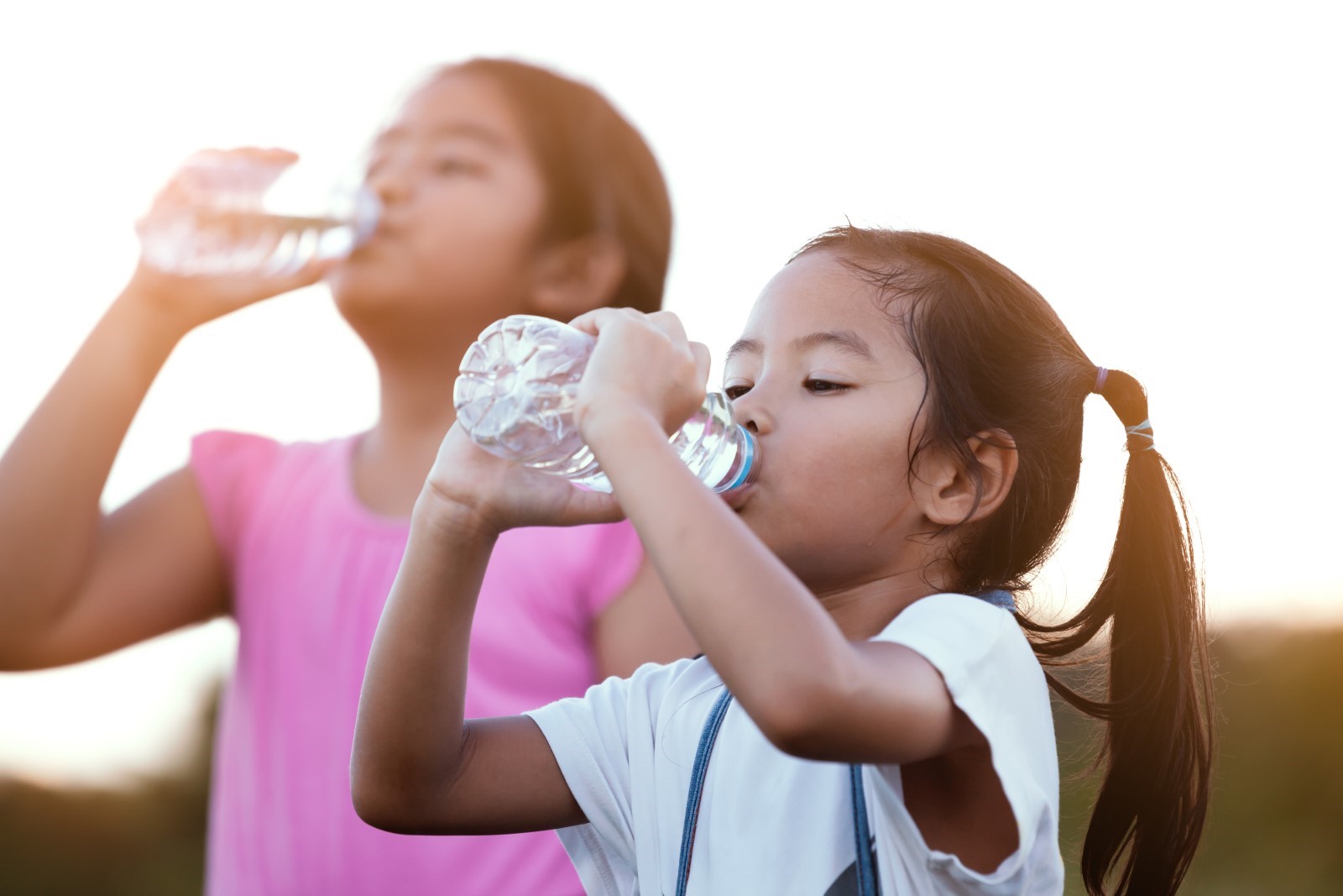 Children drinking water
