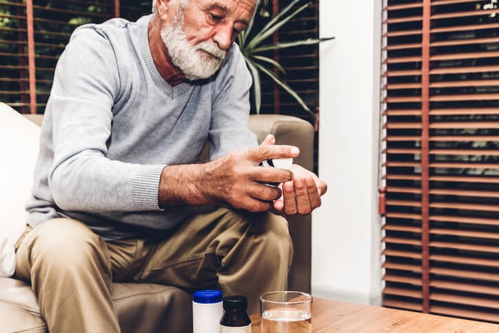 Man taking medication