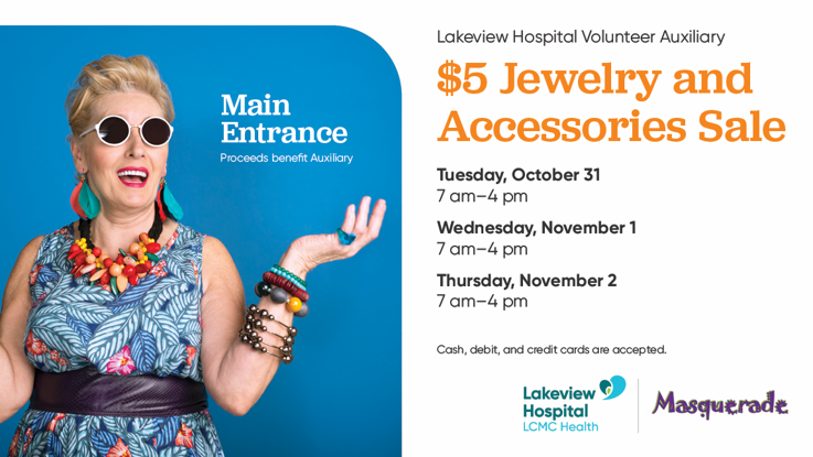 Lakeview Hospital Volunteer Auxiliary $5 Jewelry and Accessories sale