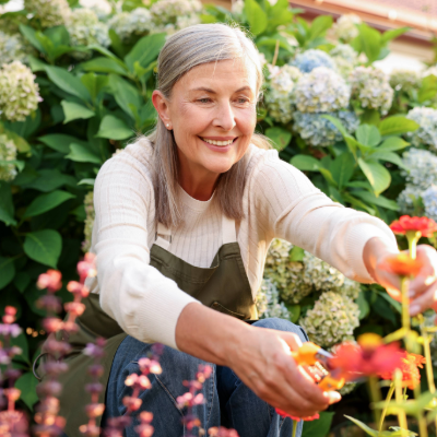 Active senior couple walking