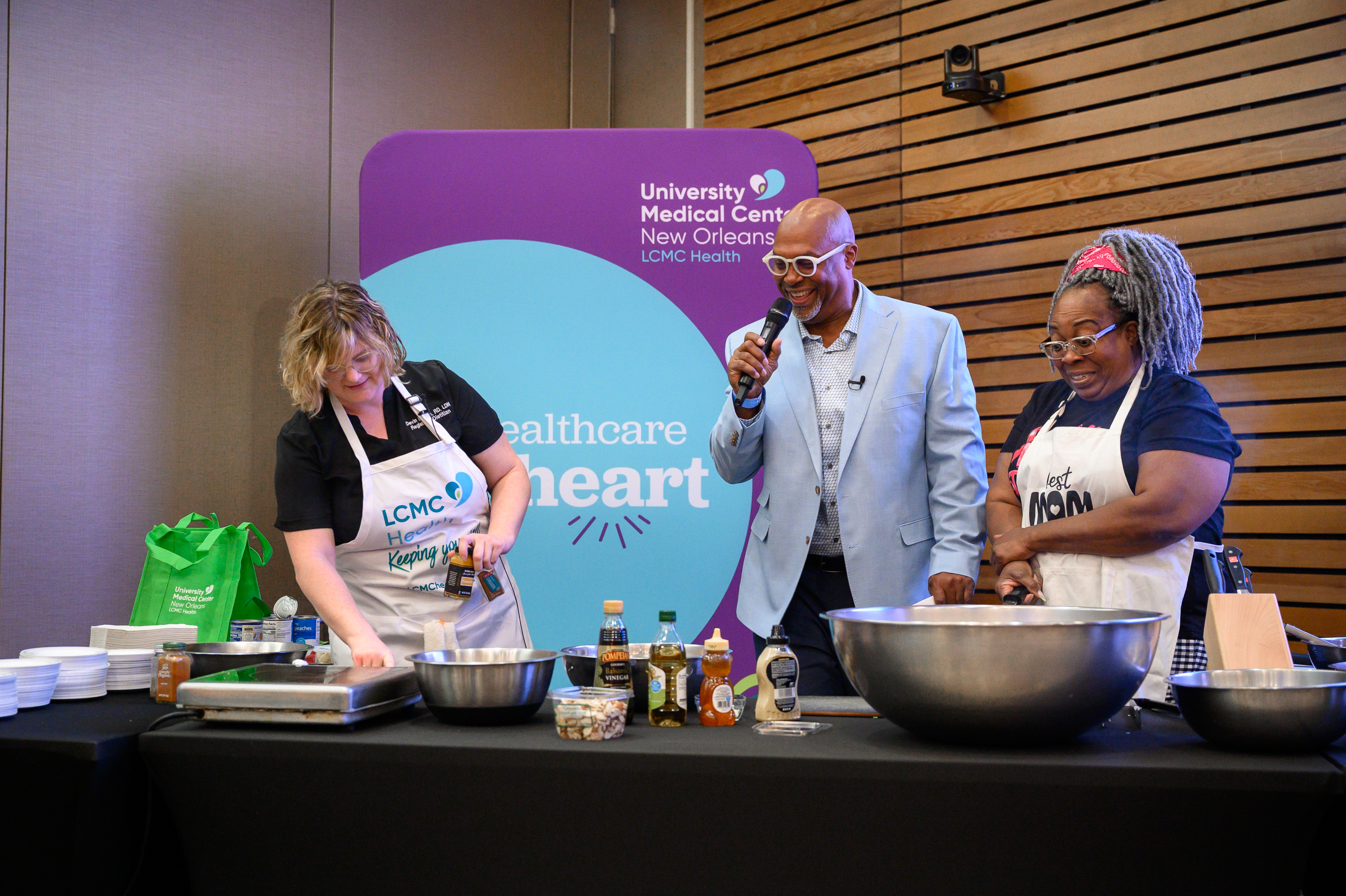 A healthy cooking demonstration for community members