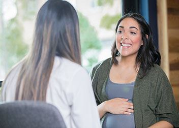 Two women meeting