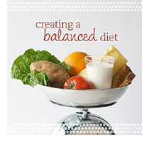 create a balanced diet flyer - bowl of foods