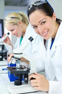 Female physician in laboratory