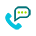 small phone icon with talking cloud