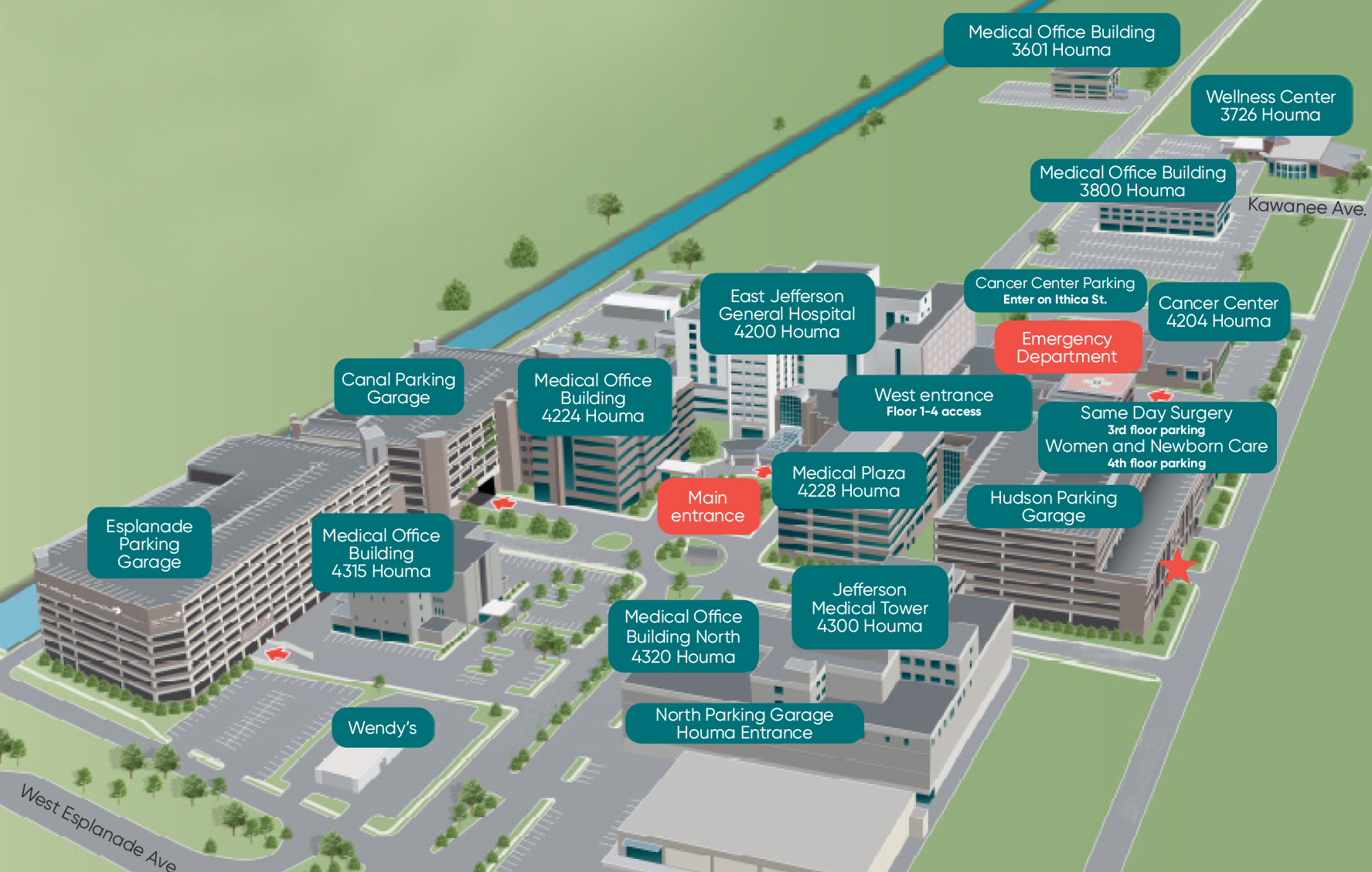 Directions & Parking | East Jefferson General Hospital