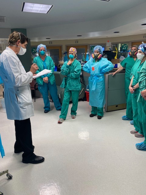 Nurses listening to the doctor