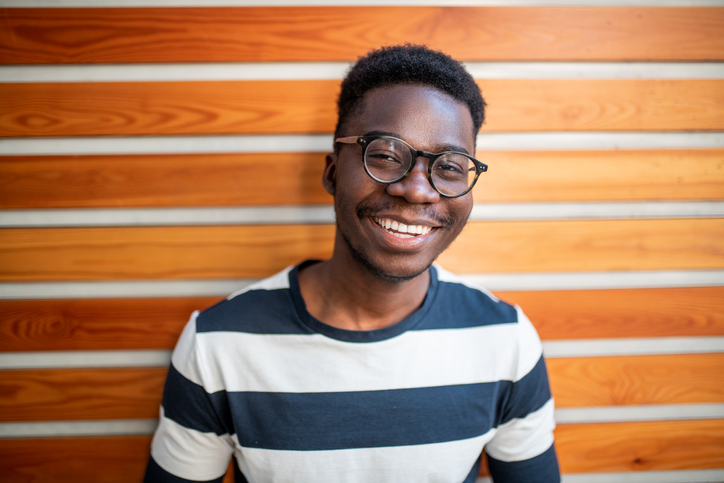 Young man smiling