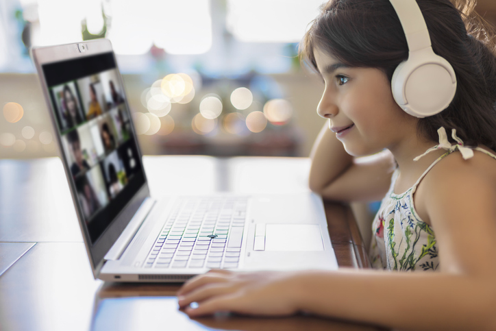 Kid using laptop