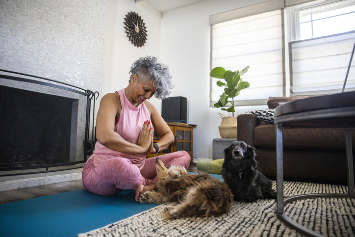 Woman and a dog