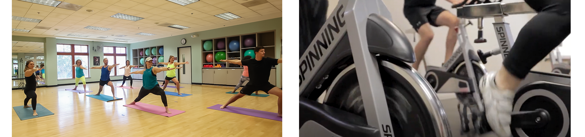 Wellness center yoga & spin classes