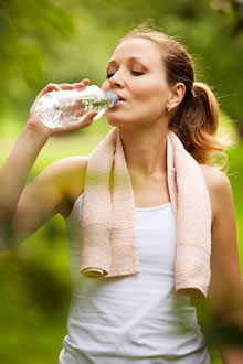 Woman drinking water