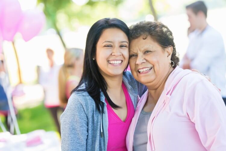 two women smiling