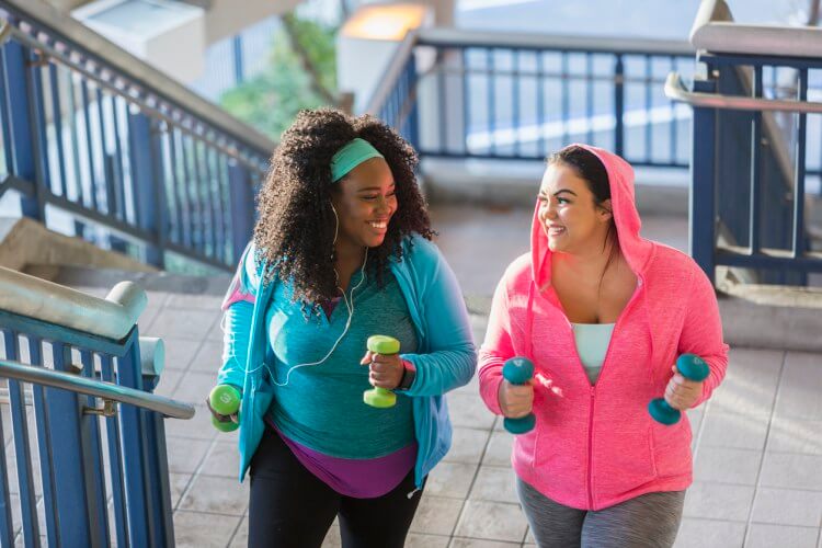 two women exercising