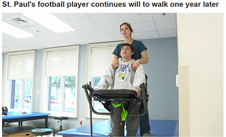 football player on therapy
