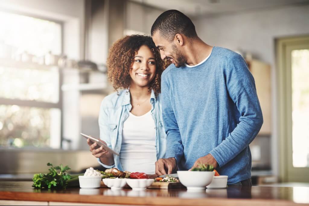 Happy Couple Cooking