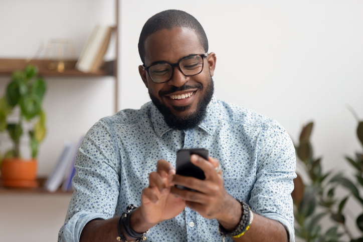 man using mobile phone