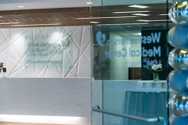 Glass door entrance to hospital