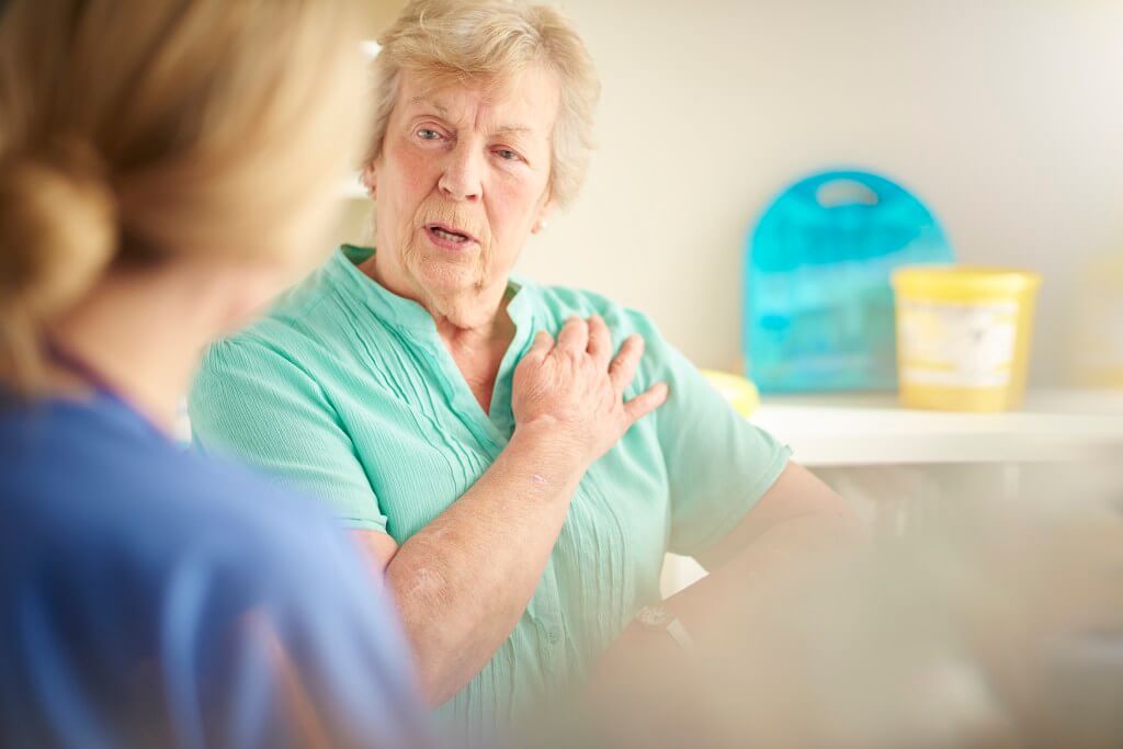 Elderly woman talking