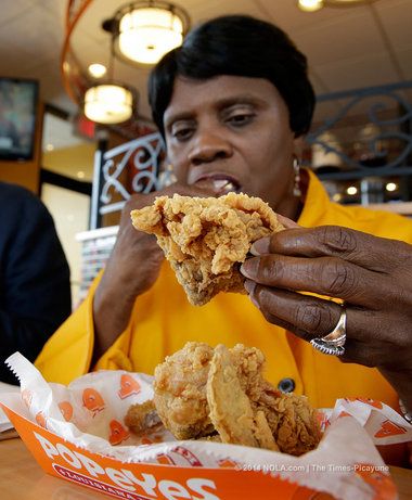 Women eating fried foods