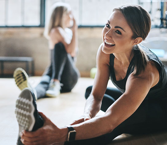 Woman stretching