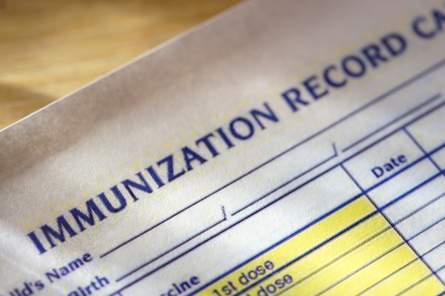 Immunization record form