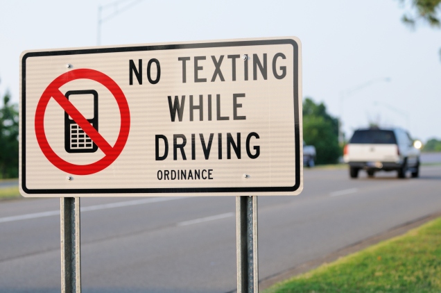 No Texting While Driving Sign