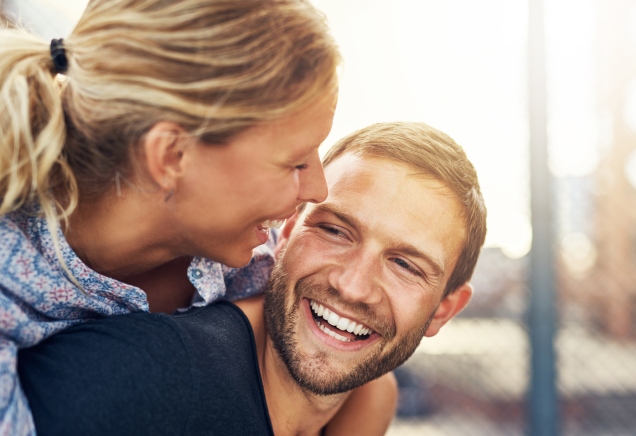 young couple embracing