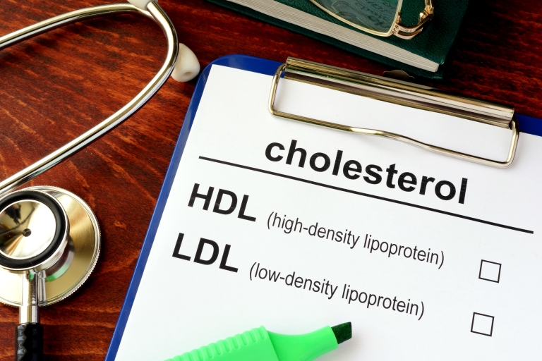 Paper with Cholesterol levels written on it