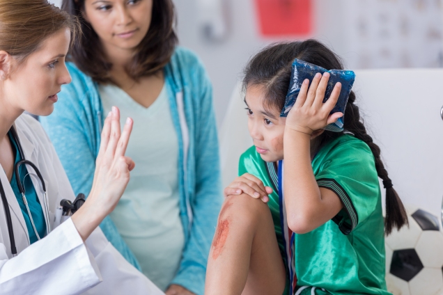 Physical training injured young girl