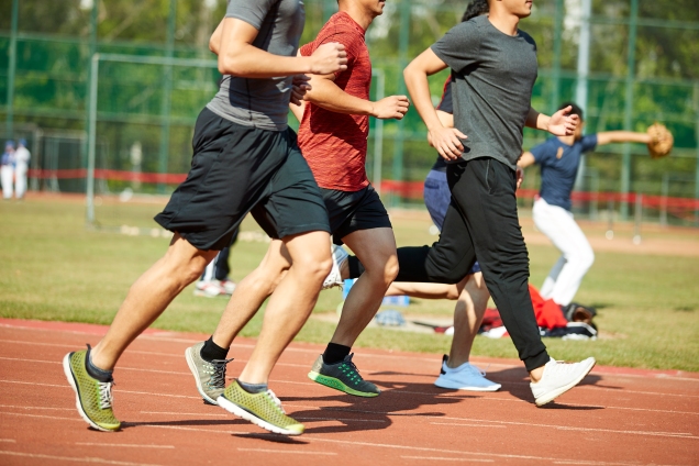 Group of people running