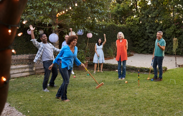 Group of adults playing