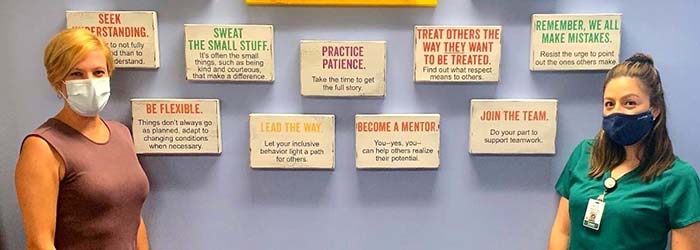 Medical staff with goal statements