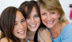 Three ladies smiling