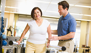 woman receiving physical therapy