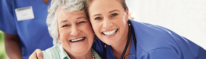 Elderly woman and doctor