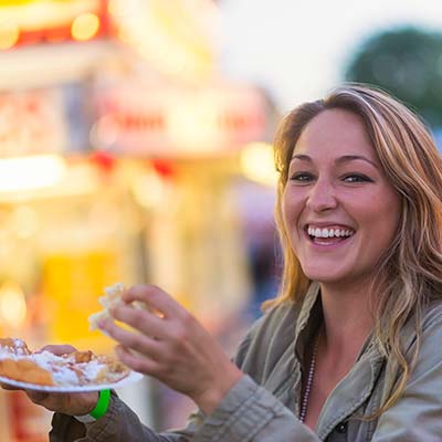 woman eating food